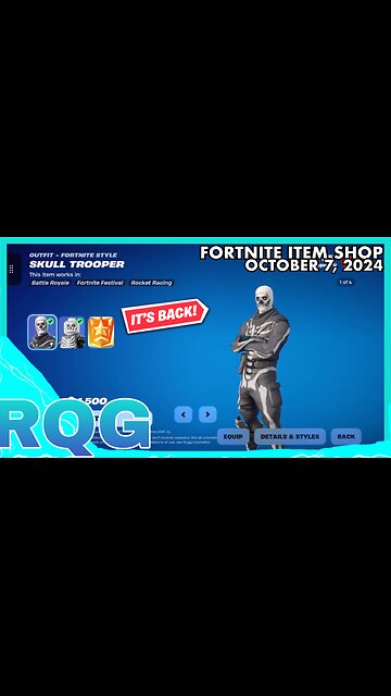 SKULL TROOPER IS BACK IN THE CORRECT MONTH! FORTNITE ITEM SHOP (October 7, 2024)