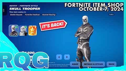 SKULL TROOPER IS BACK IN THE CORRECT MONTH! FORTNITE ITEM SHOP (October 7, 2024)