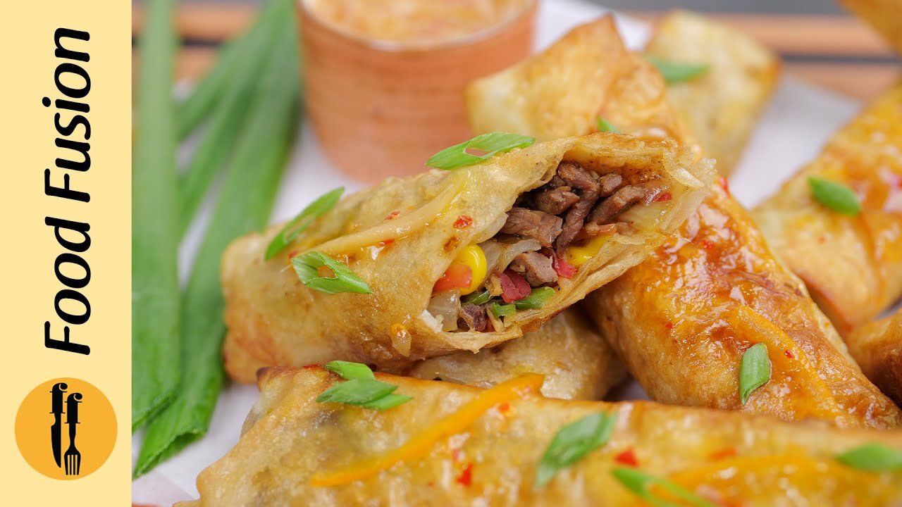 Crispy Sweet Chili Beef Rolls. Make and freeze Ramadan special recipe by Food Fussion.