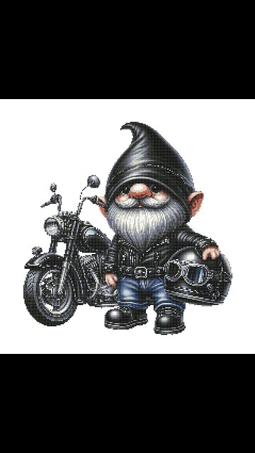 BIKER GNOME Cross Stitch Pattern by Welovit Cross Stitch | welovit.net | #welovit #crossstitch