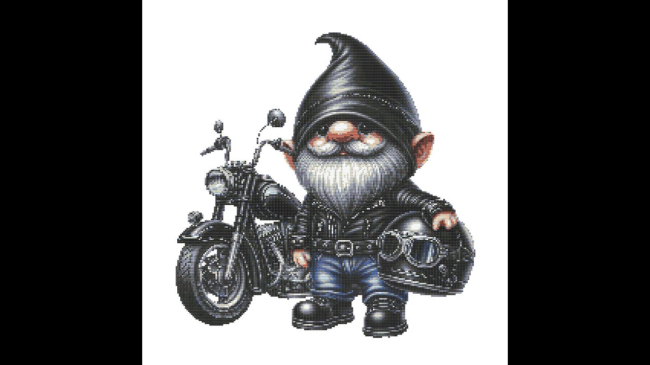 BIKER GNOME Cross Stitch Pattern by Welovit Cross Stitch | welovit.net | #welovit #crossstitch