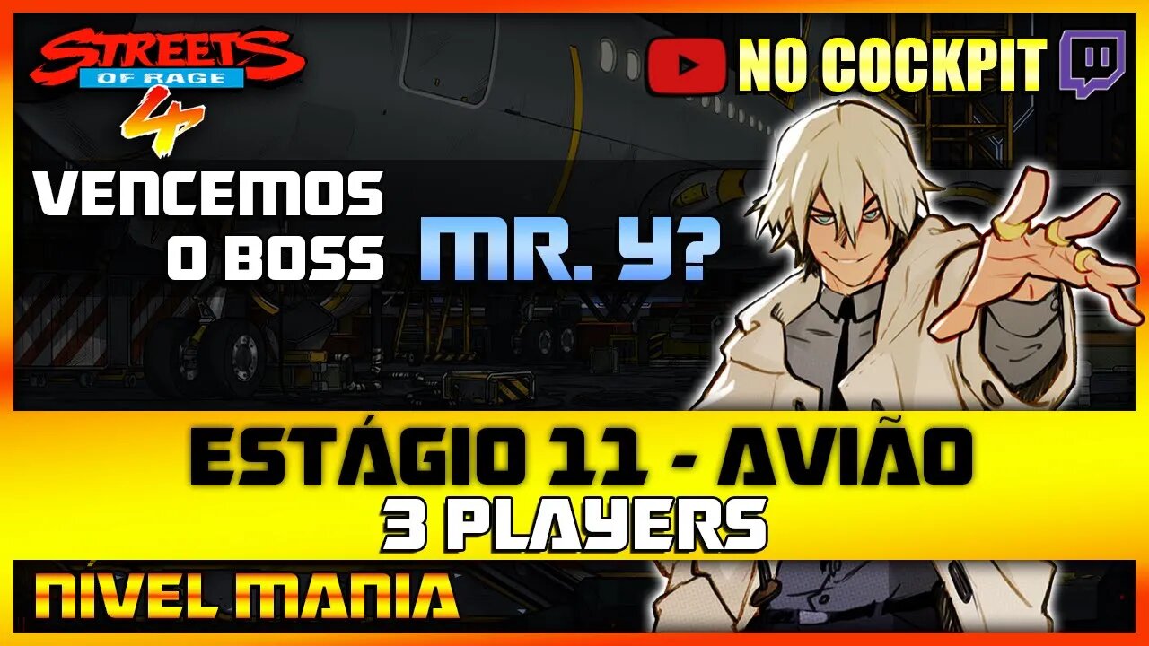 STREETS OF RAGE 4 | ESTÁGIO 11 AVIÃO | NÍVEL MANIA 3 PLAYERS SOR4