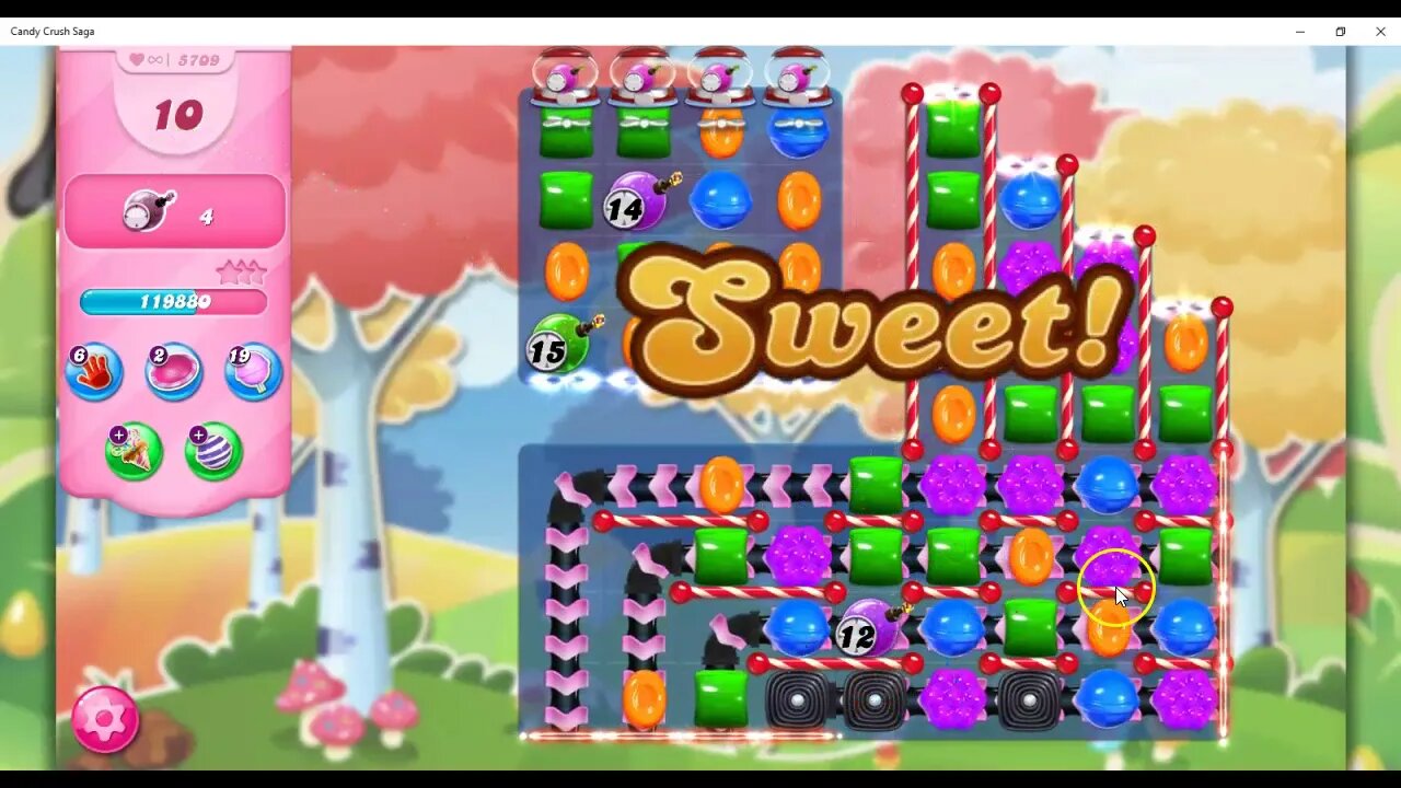 Candy Crush Level 5709 Talkthrough, 25 Moves 0 Boosters