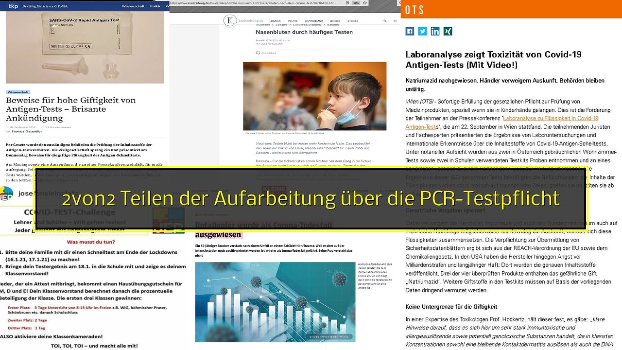 2von2 Teilen der Aufarbeitung über die PCR-Testpflicht & deren schwerwiegenden Folgen