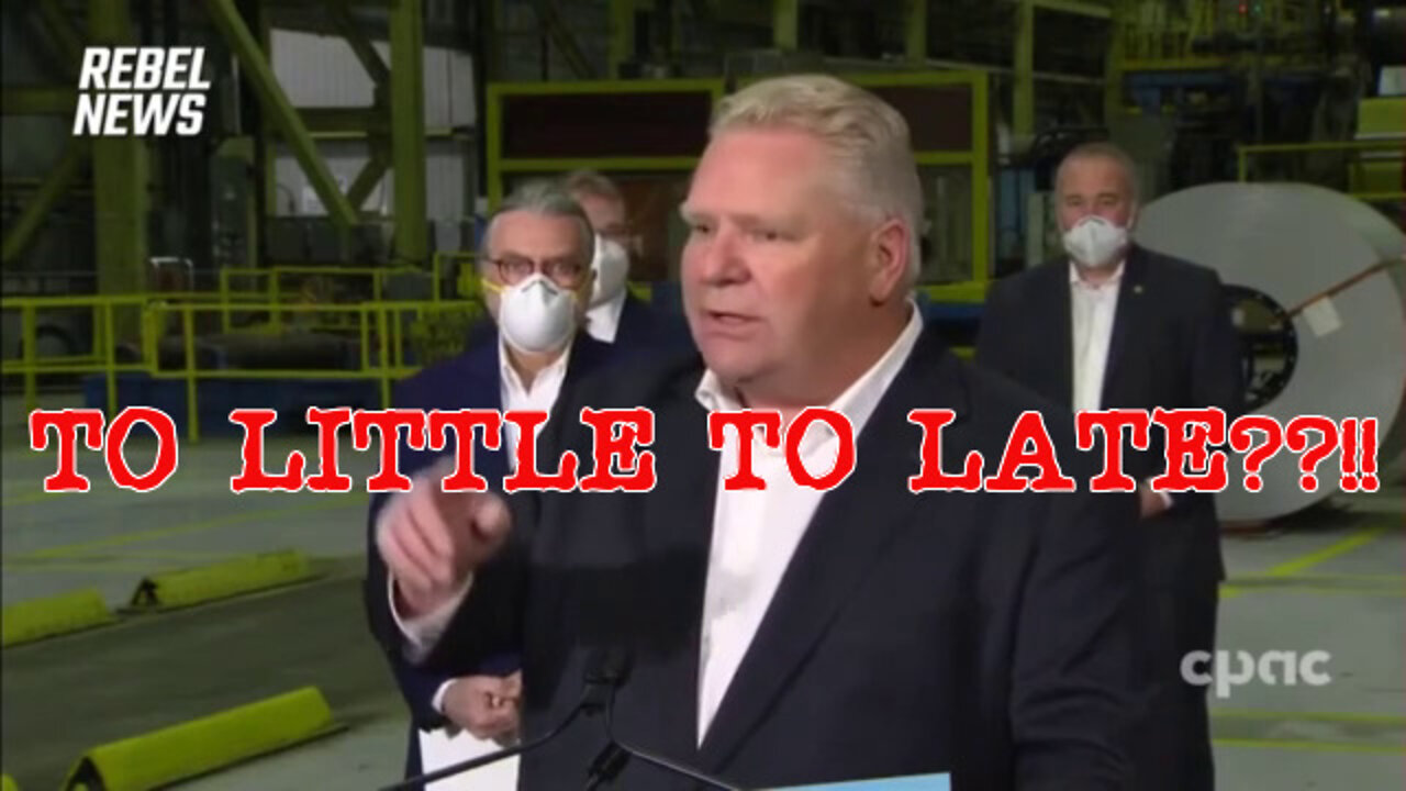 PREMIERE DOUG FORD FINALLY TALKS LIKE A HUMAN BEING?? TO LITTLE TO LATE?