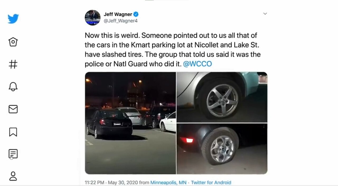 2020 Sovereign Citizen Thug Cops Slash Car Tires in Minneapolis , Most Cars Did Not Belong to Protestors