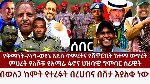 Ethiopia: የቅማንት-ኦነግ-ወያኔ ጥምረትና የሸዋሮቢት ውጥረት? ፋኖና ህዝባዊ ሰራዊቱ? ከግድያ የተረፉት በረሀብና በበሽታ ይለቁ?