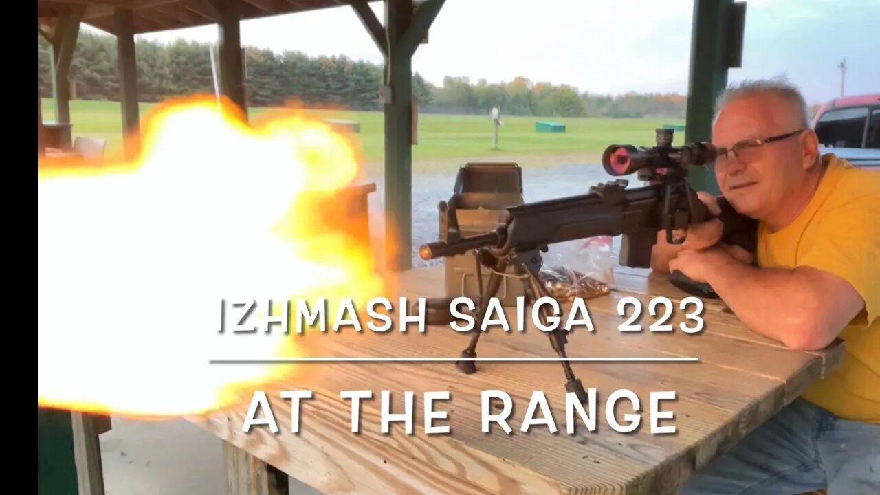 Izhmash Saiga 223 AK-47 at the range maximum muzzle flash!