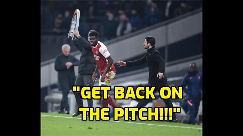 ARSENAL PLAYER THOMAS PARTEY WALKS OFF THE PITCH DURING MATCH AGAINST SPURS - NINJA KNIGHT
