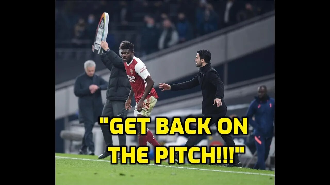 ARSENAL PLAYER THOMAS PARTEY WALKS OFF THE PITCH DURING MATCH AGAINST SPURS - NINJA KNIGHT