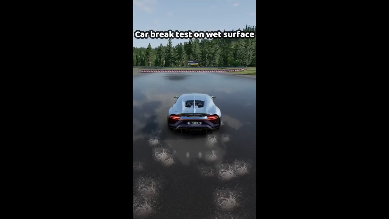 car brake test on wett surface buggati