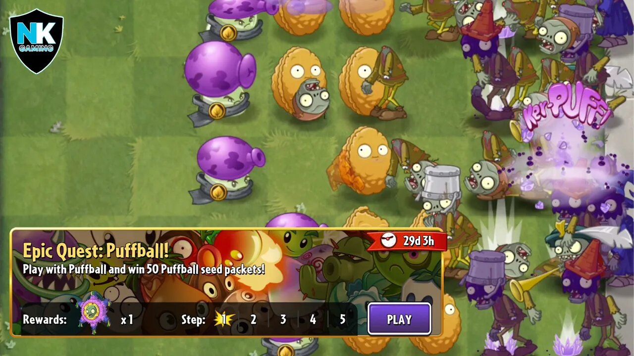 PvZ 2 - Epic Quest: Puffball - Preview Of Level 10 Puffball