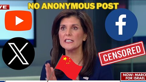 SHOCKING NEWS: Nikki Haley Wants to Control Social Media Like China - "No Anonymous Post "!