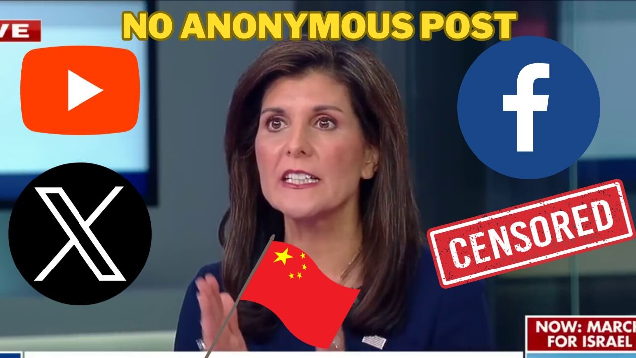SHOCKING NEWS: Nikki Haley Wants to Control Social Media Like China - "No Anonymous Post "!