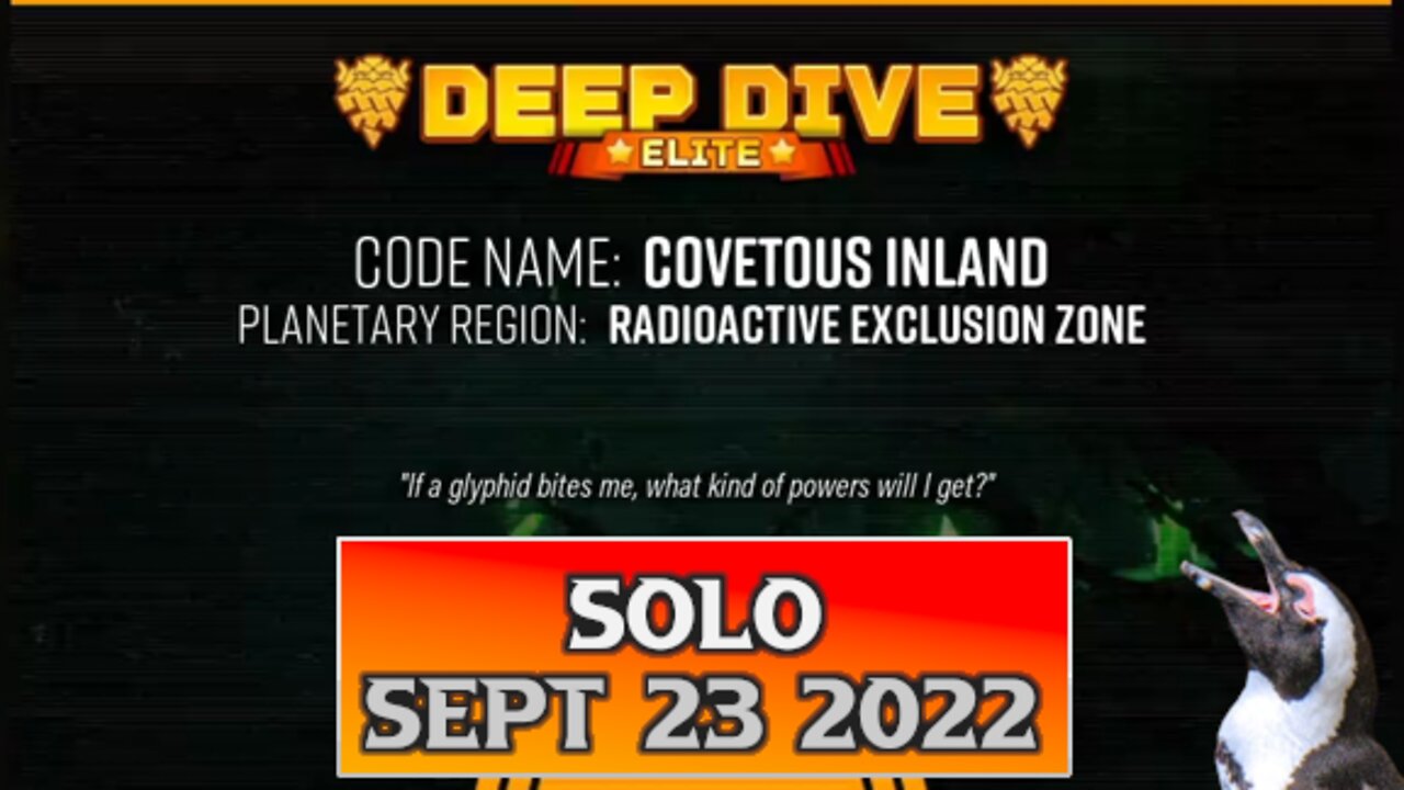 Deep Rock Galactic Elite Deep Dive – September 23 2022 – Covetous Inland