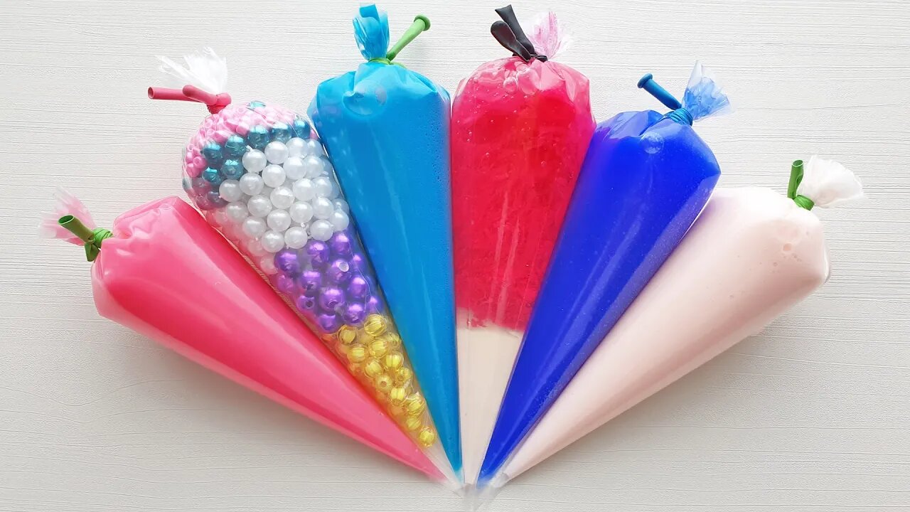 Making Crunchy Slime with Piping Bags #206