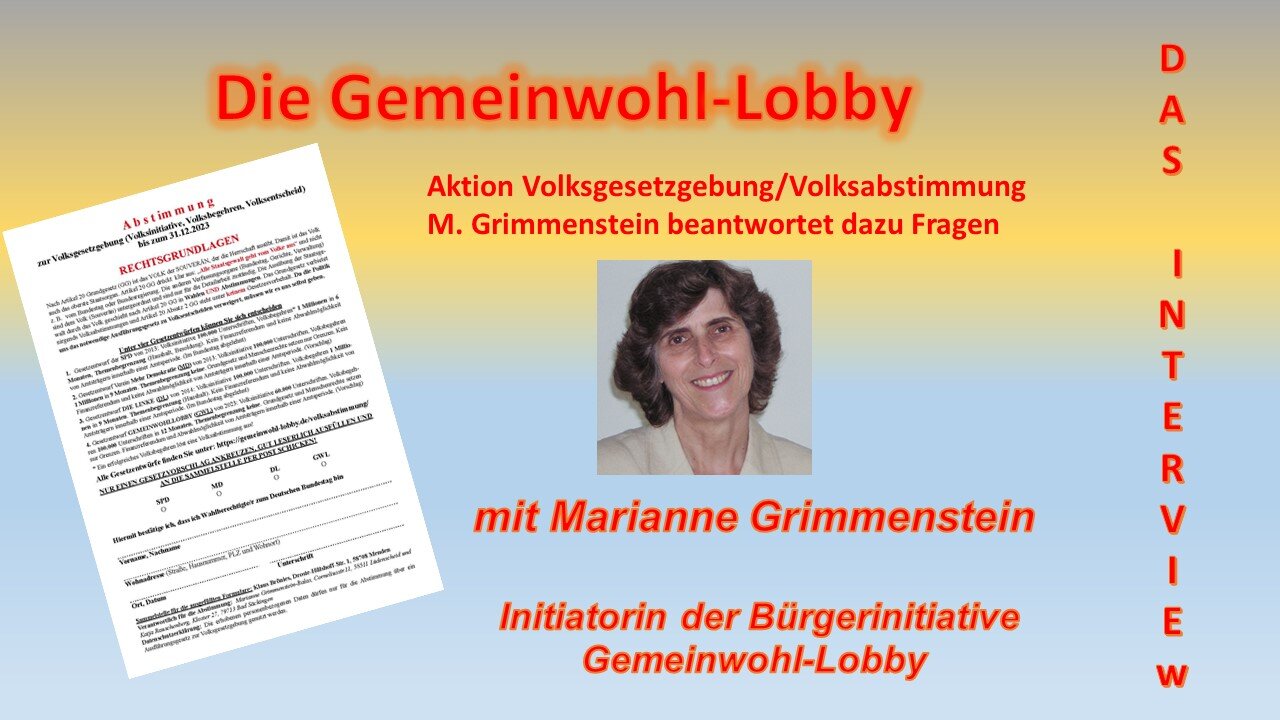 Aktion Volksgesetzgebung/Volksabstimmung mit Marianne Grimmenstein