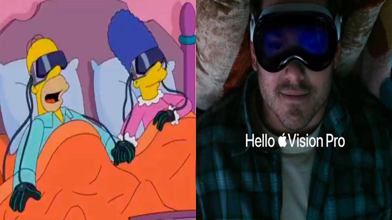 I CARTONI ANIMATI DEI SIMPSON AVEVANO PREVISTO L'USCITA DELL'APPLE VISION PRO VR NEL 2024 SULLA REALTà VIRTUALE Apple Vision Pro è un visore per realtà mista sviluppato da Apple Inc. il prodotto è stato lanciato il 2 febbraio 2024.