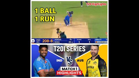 India vs Australia T20 highlights 2023 Rinku Singh six last ball