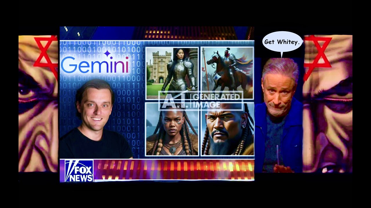 Jon Stewart Racist Google Gemini Artificial Intelligence Programmed By Goy Hating Jew Jack Krawczyk