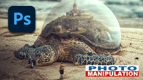 SEA TURTLE SURREAL ART PHOTOSHOP