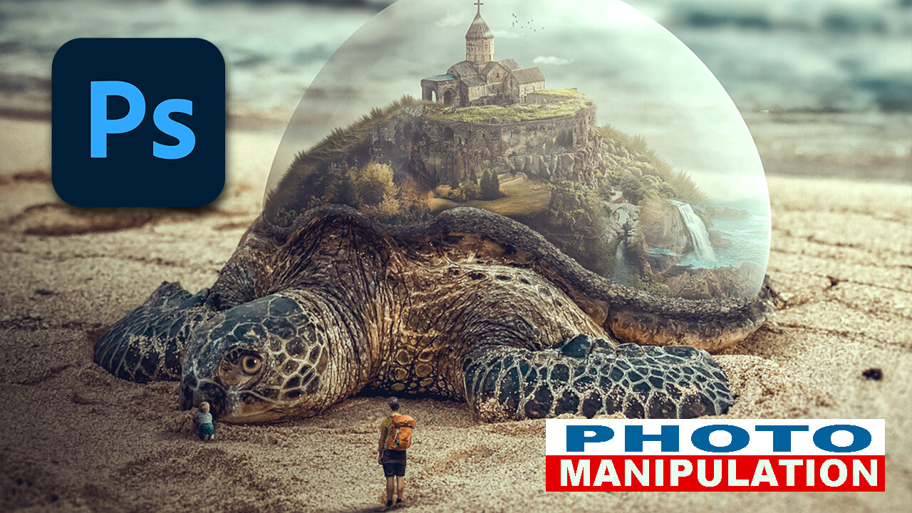 SEA TURTLE SURREAL ART PHOTOSHOP