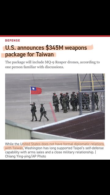 TAIWAN - "In keeping with its China policy, the U.S. does not support Taiwan independence”