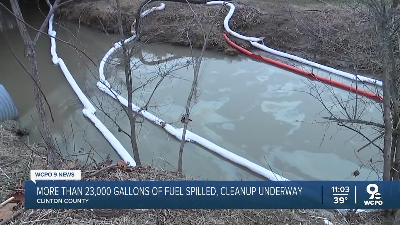 Crews work to clean up diesel fuel spill in Clinton County, 2,000 animals dead