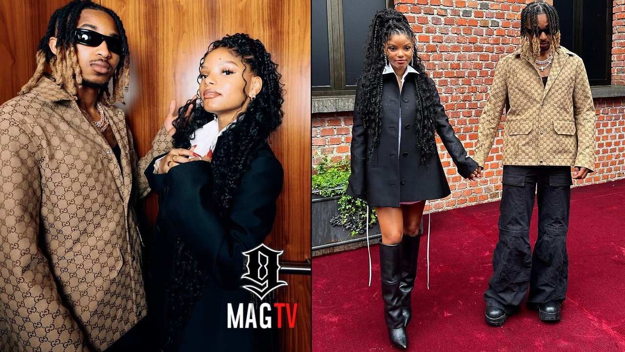 DDG & Halle Bailey Is Unbothered By Pregnancy Rumors During Gucci Fashion Show In Milan! 👶🏽