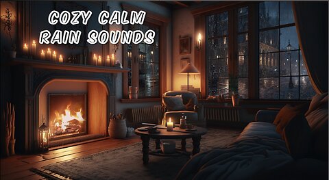 Cozy Nighttime Fireplace Calm Rain Sounds For Relaxing, Focus, Relieve Stress, Study