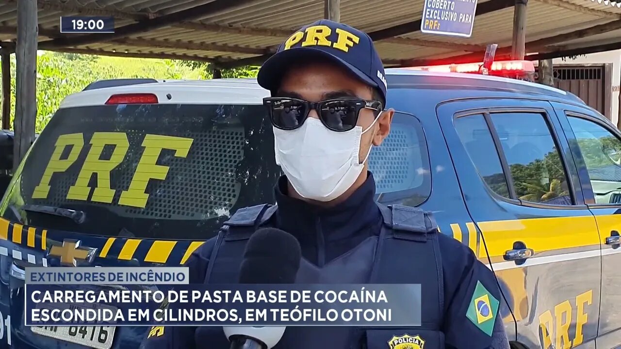 Extintores de incêndio:Carregamento de pasta base de cocaína escondida em cilindros,em Teófilo Otoni