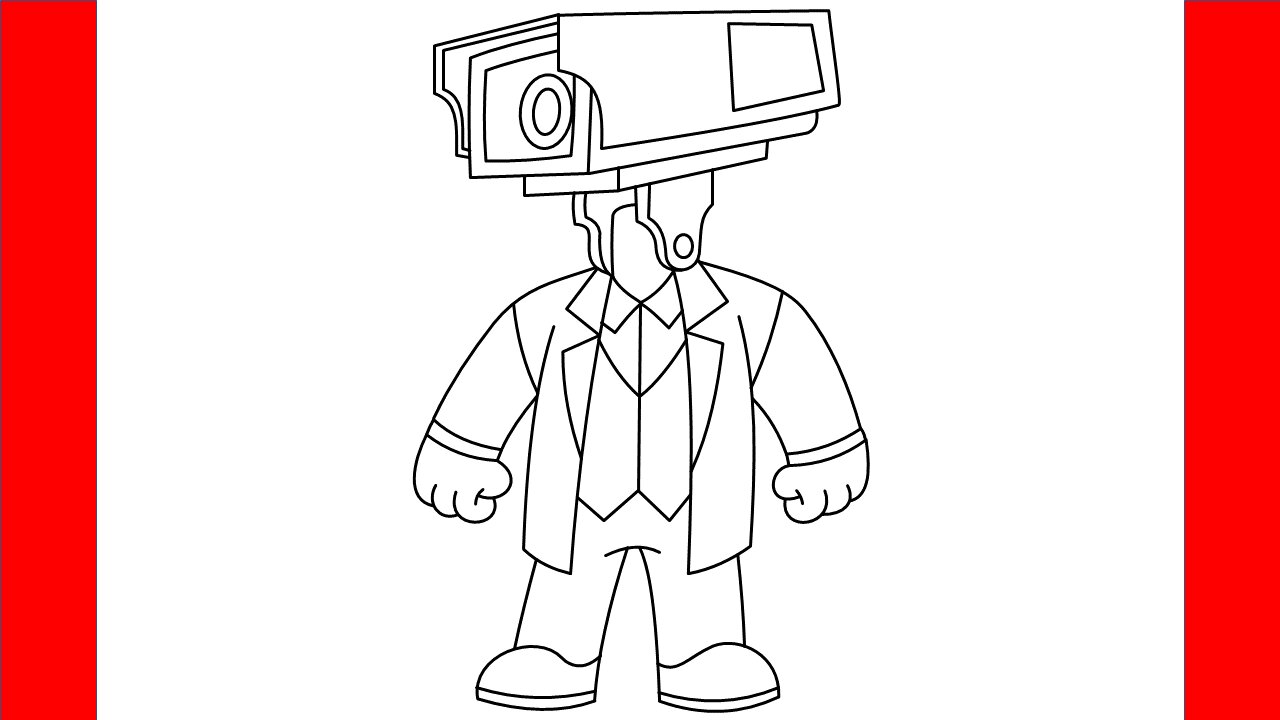 How To Draw Cute Cameraman - Step By Step Drawing