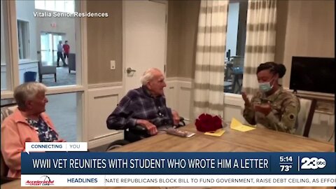 WWII vet reunites with elementary student who wrote him a letter