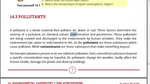 Class 10th Chem Pollutants and its types