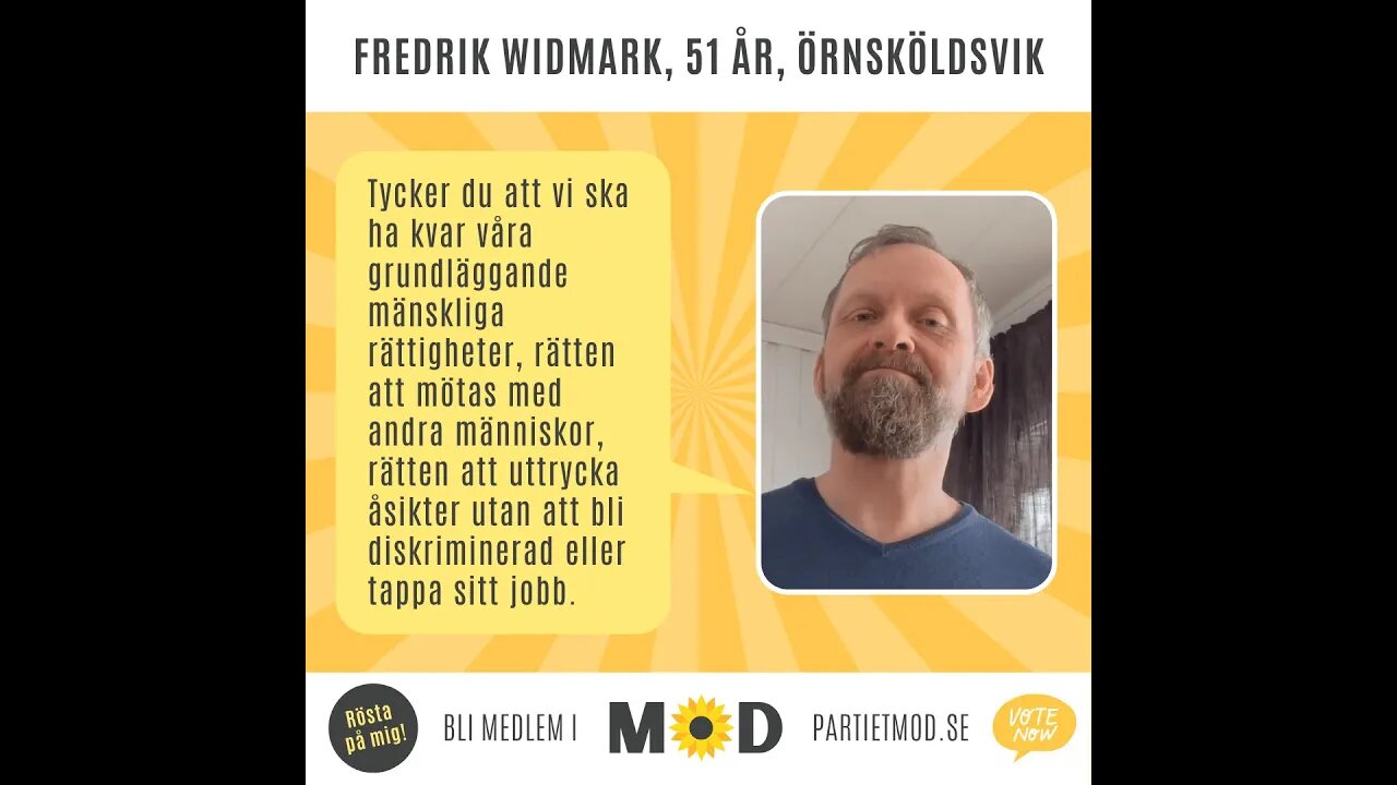 Fredrik Widmark, 51 år, civilingenjör, Örnsköldsvik | Riksdagskandidat MoD