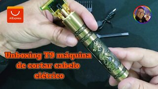 Unboxing T9 totalmente automático máquina de cortar cabelo elétrico