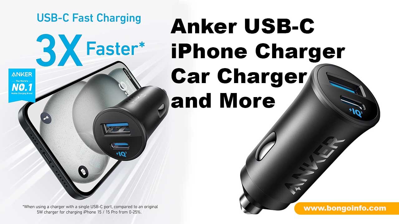 USB-C Car Charger for iPhone, iPad, Samsung Gala and More