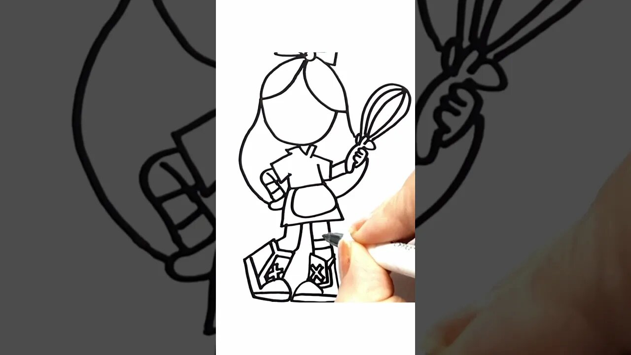 How to Draw and Paint Alice from the Cartoon Alice's Wonderland Bakery