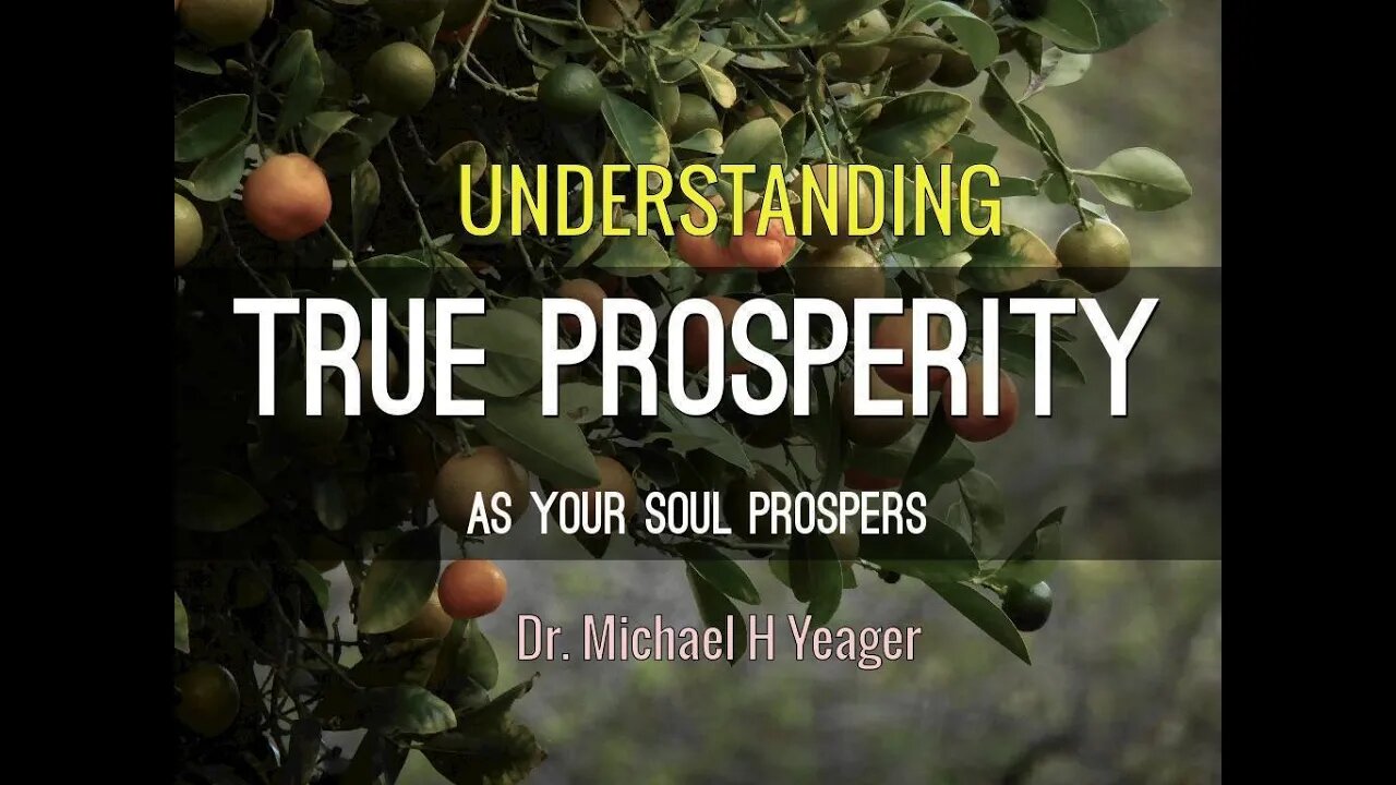 Understanding True Prosperity by Dr Michael H Yeager