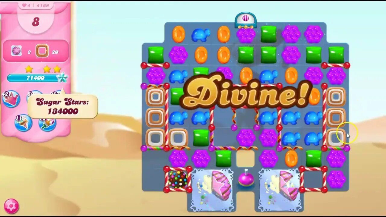Candy Crush Level 4169 Talkthrough, 25 Moves 0 Boosters ... Stripe dispenser not dispensing. :/