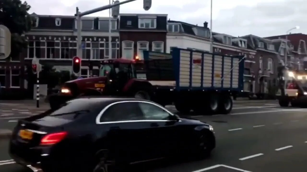 A convoy has just reached the extremely left-wing village of Nijmegen. The horns are a special