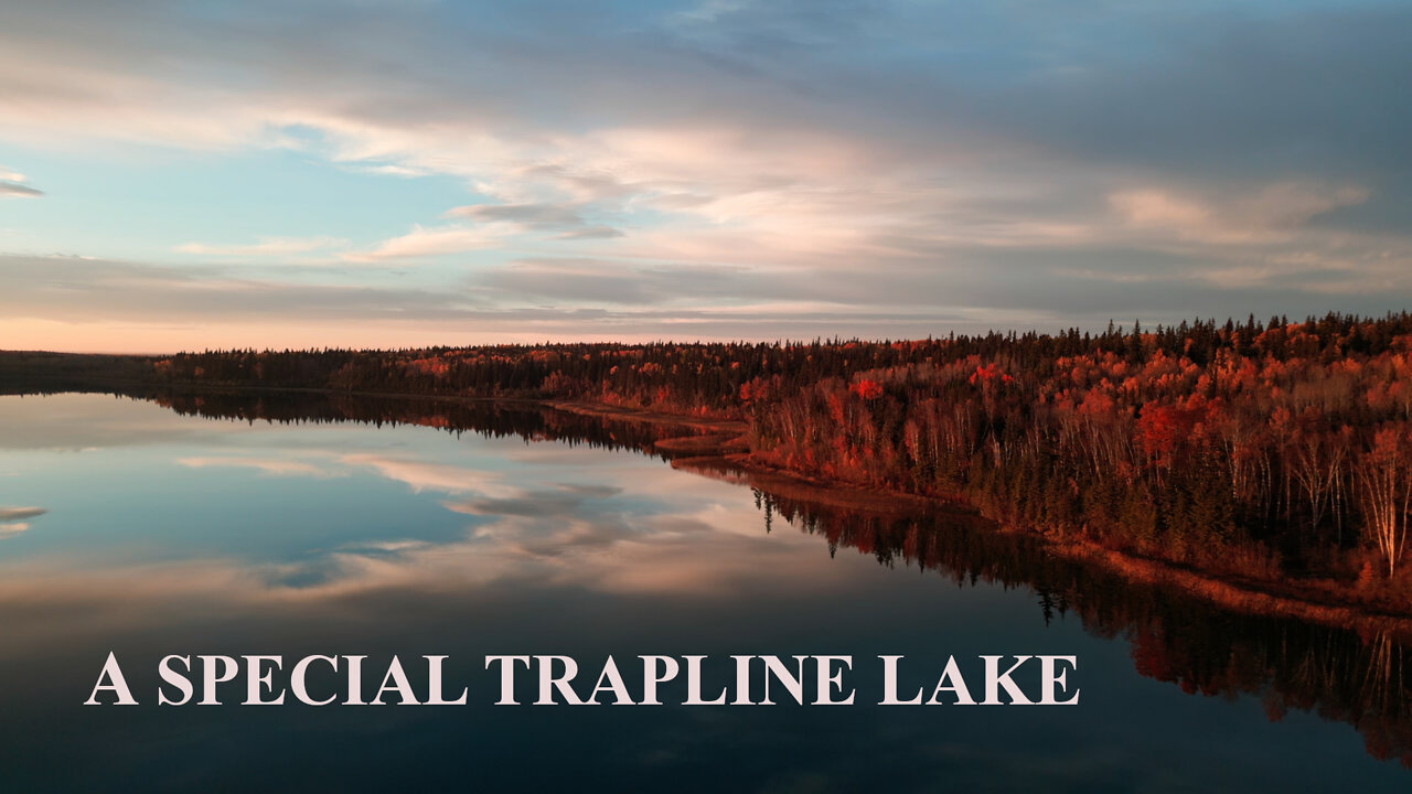 Lake On Trapline, Northern Alberta; A Windless Fall Day At Sunset