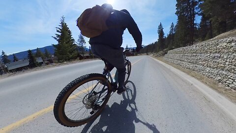 Descending Pyramid Lake road in Jasper!