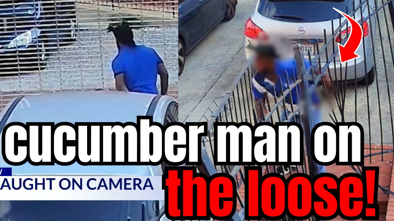 Cucumber Man terrorizes D.C Vehicles by Assaulting Car's and Himself CAUGHT on CAMERA