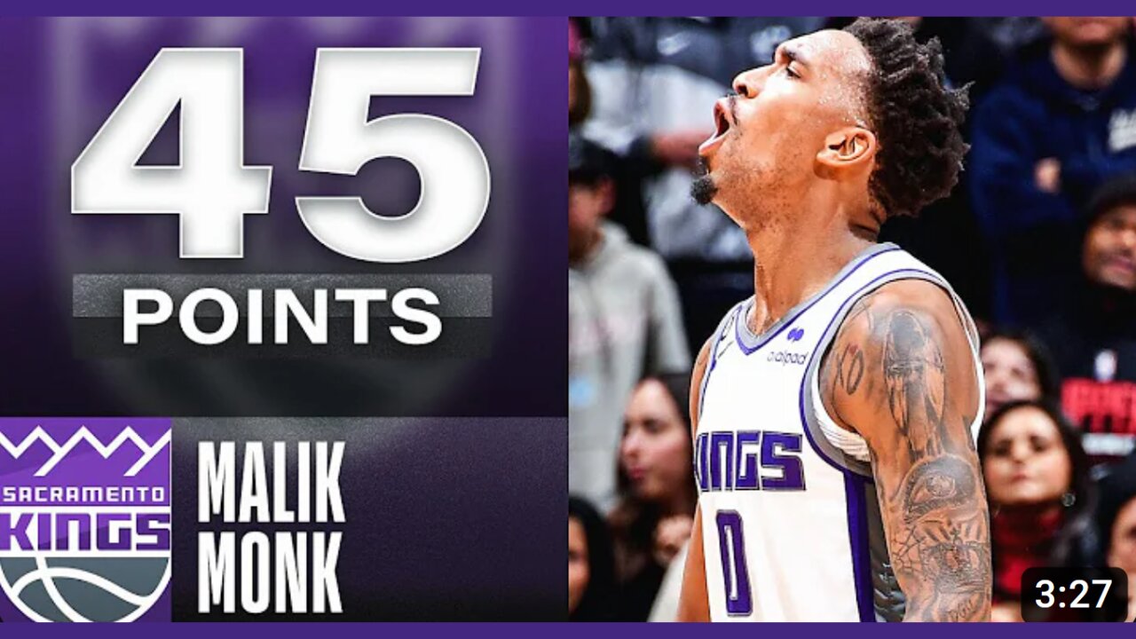 Malik Monk Drops CAREER-HIGH 45 Points In Kings 2OT W! | February 24, 2023