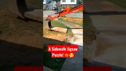 A Sidewalk Jigsaw Puzzle! 🧩🤔#kids#fun#digger#shorts