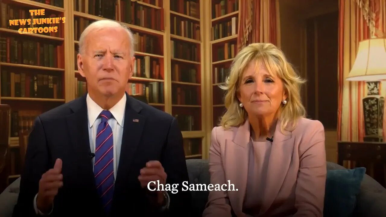 Joe and Jill Biden read Passover message from a teleprompter together.