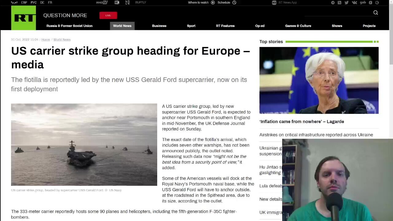 US carrier strike group heading for Europe...that will make 2 groups in Europe