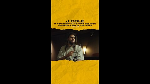 #jcole If you didn’t make it it’s because you didn’t put in the work. A🎥 @JColeNC