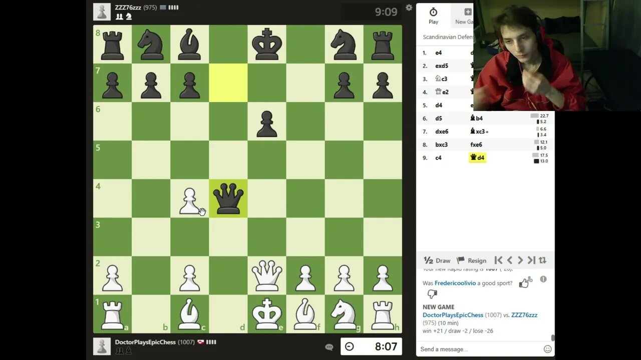 Online Rated Chess Match #9 On PC With Live Commentary